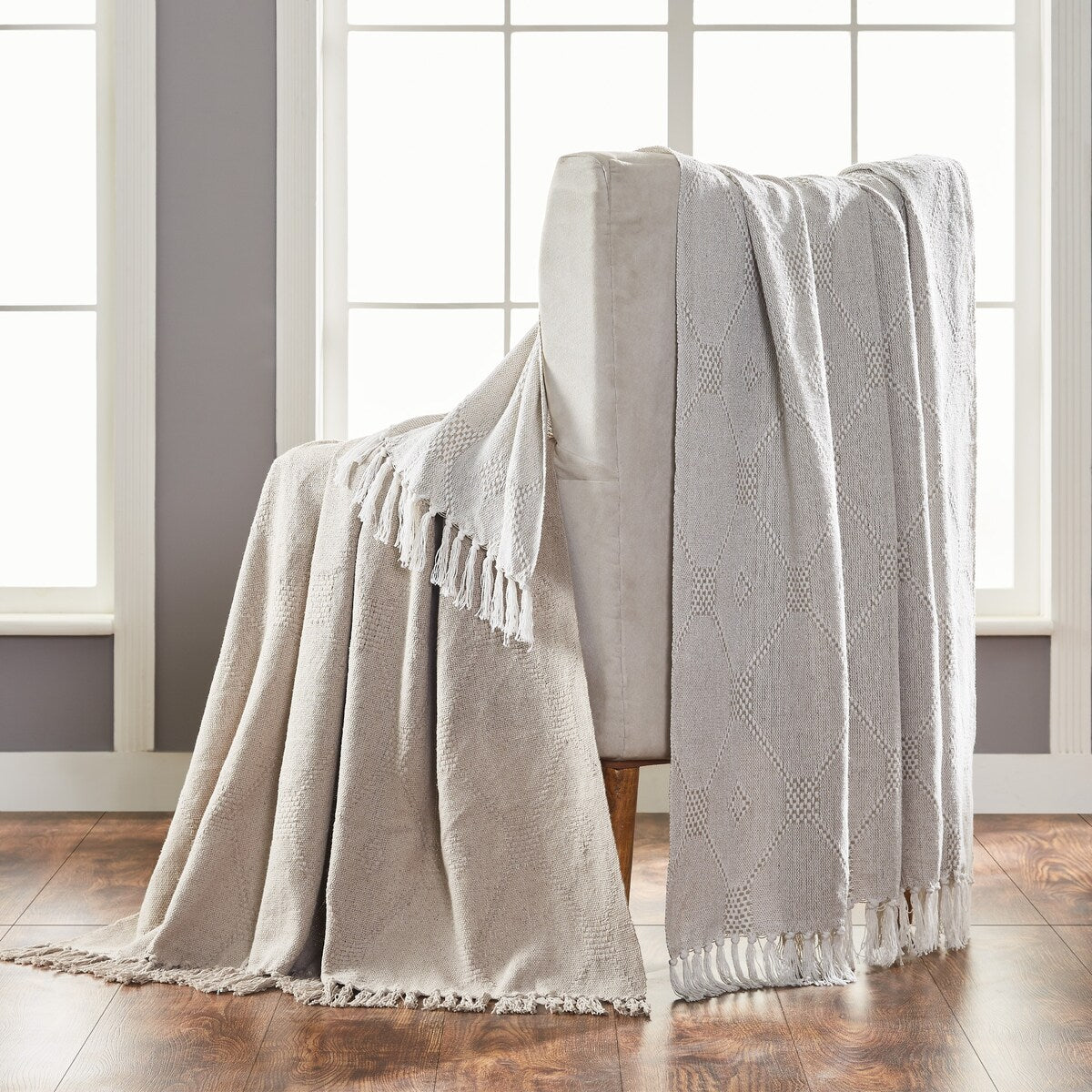 Modern Threads 2 Pack Chester 100-Percent Cotton Throw 50x60