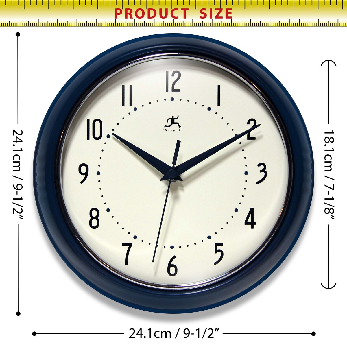 Round Retro Kitchen Wall Clock by Infinity Instruments