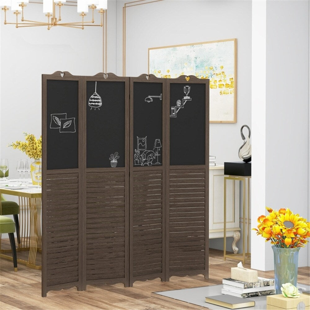 Paneled Wood Room Divider Folding Screen Privacy Screen Partition