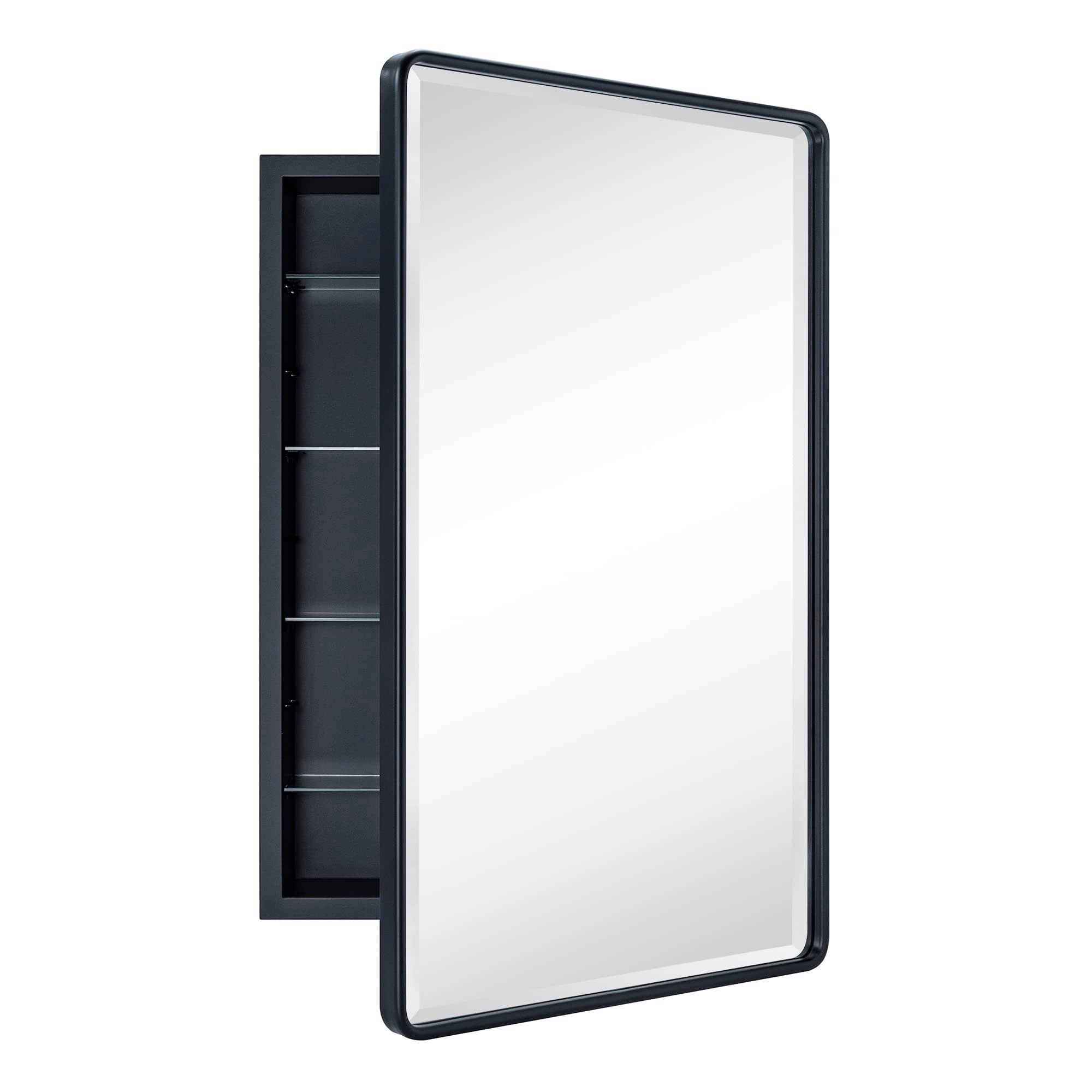 TEHOME Farmhouse Recessed Metal Bathroom Medicine Cabinets with Mirror