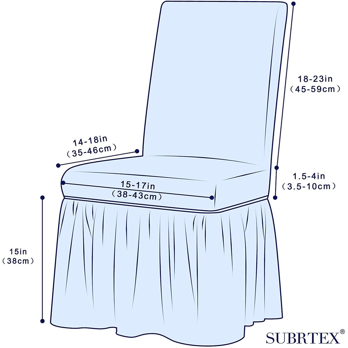 Subrtex Set-of-4 Stretch Dining Chair Cover Ruffle Skirt Slipcovers