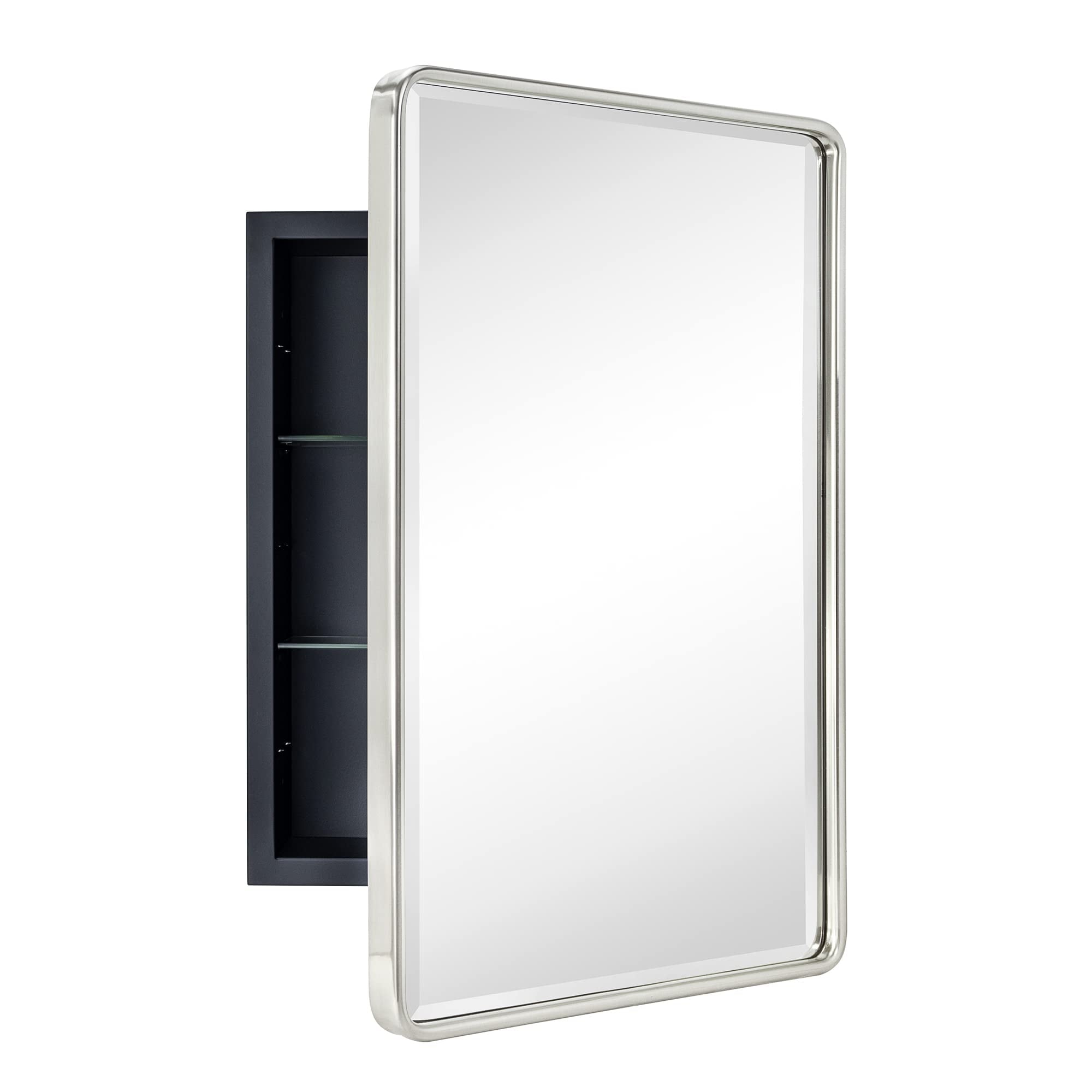 TEHOME Farmhouse Recessed Metal Bathroom Medicine Cabinets with Mirror