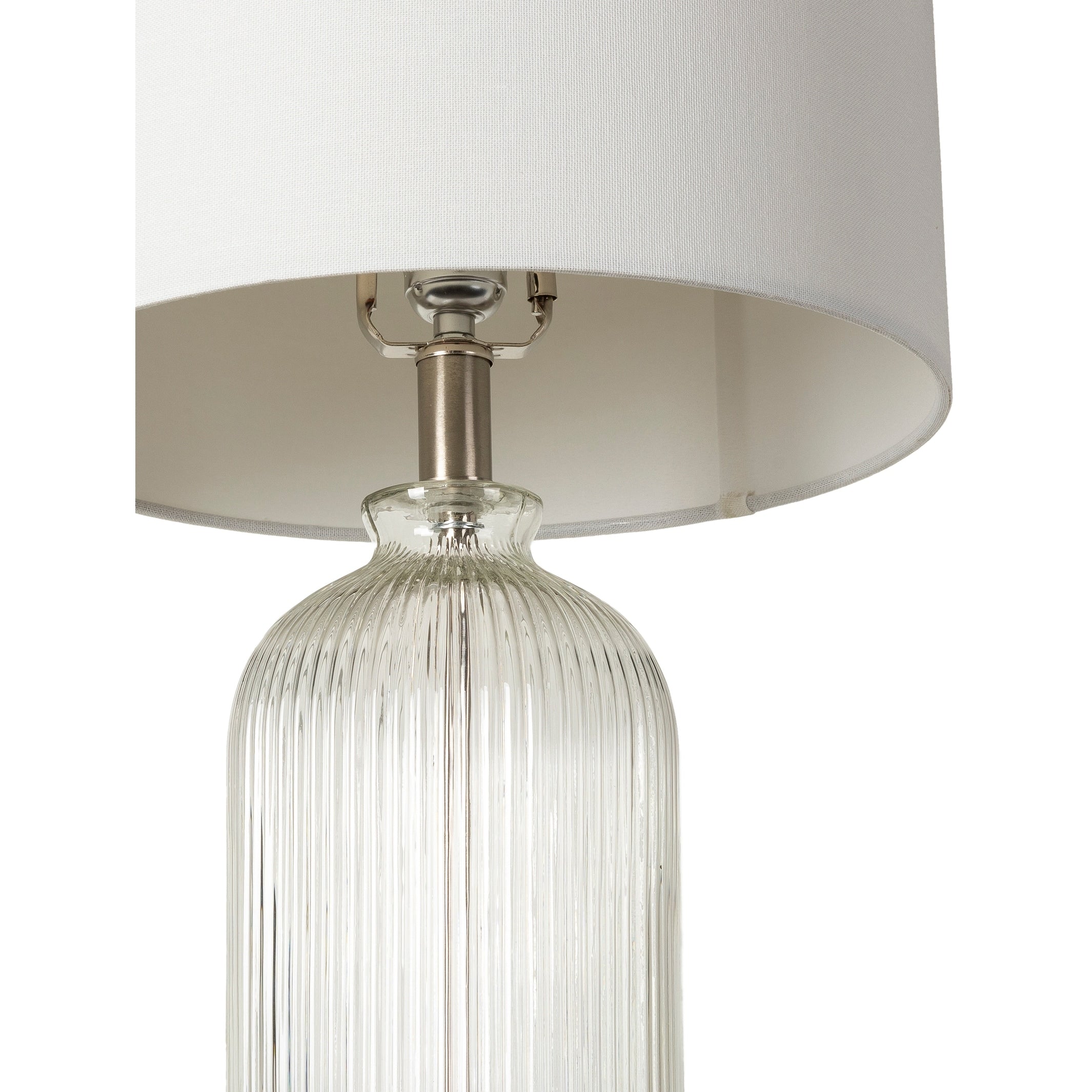 Carrie-Ann Clear Textured Bottle Table Lamp - 27H x 13W x 13D