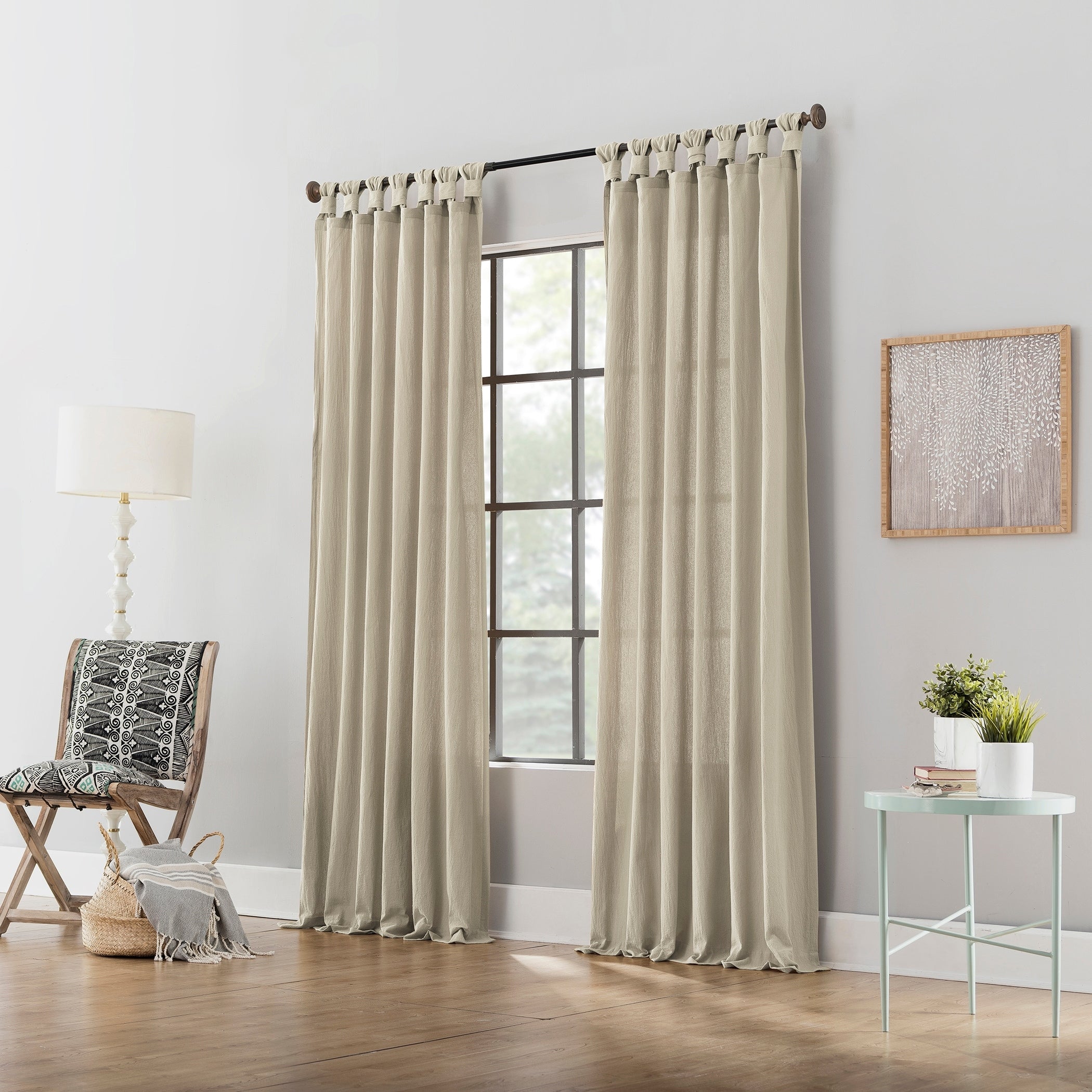 Archaeo Washed Cotton Twist Tab Curtain, Single Panel