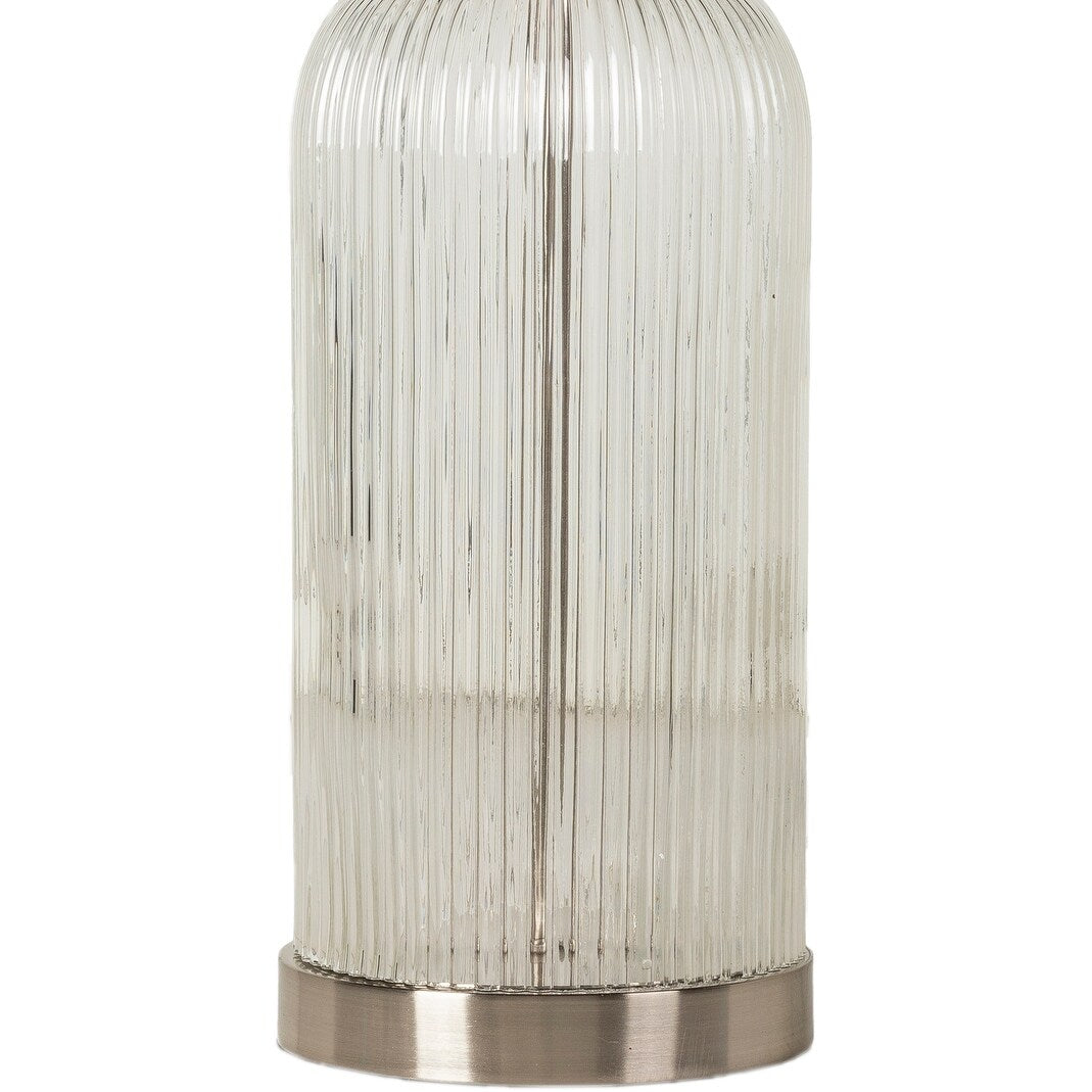 Carrie-Ann Clear Textured Bottle Table Lamp - 27H x 13W x 13D