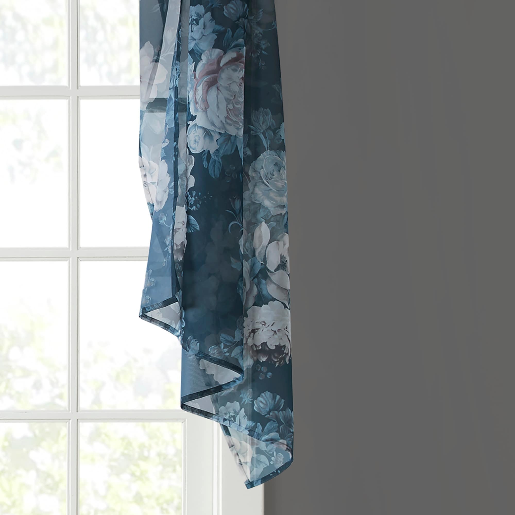 Madison Park Abelia Printed Floral Voile Sheer Scarf