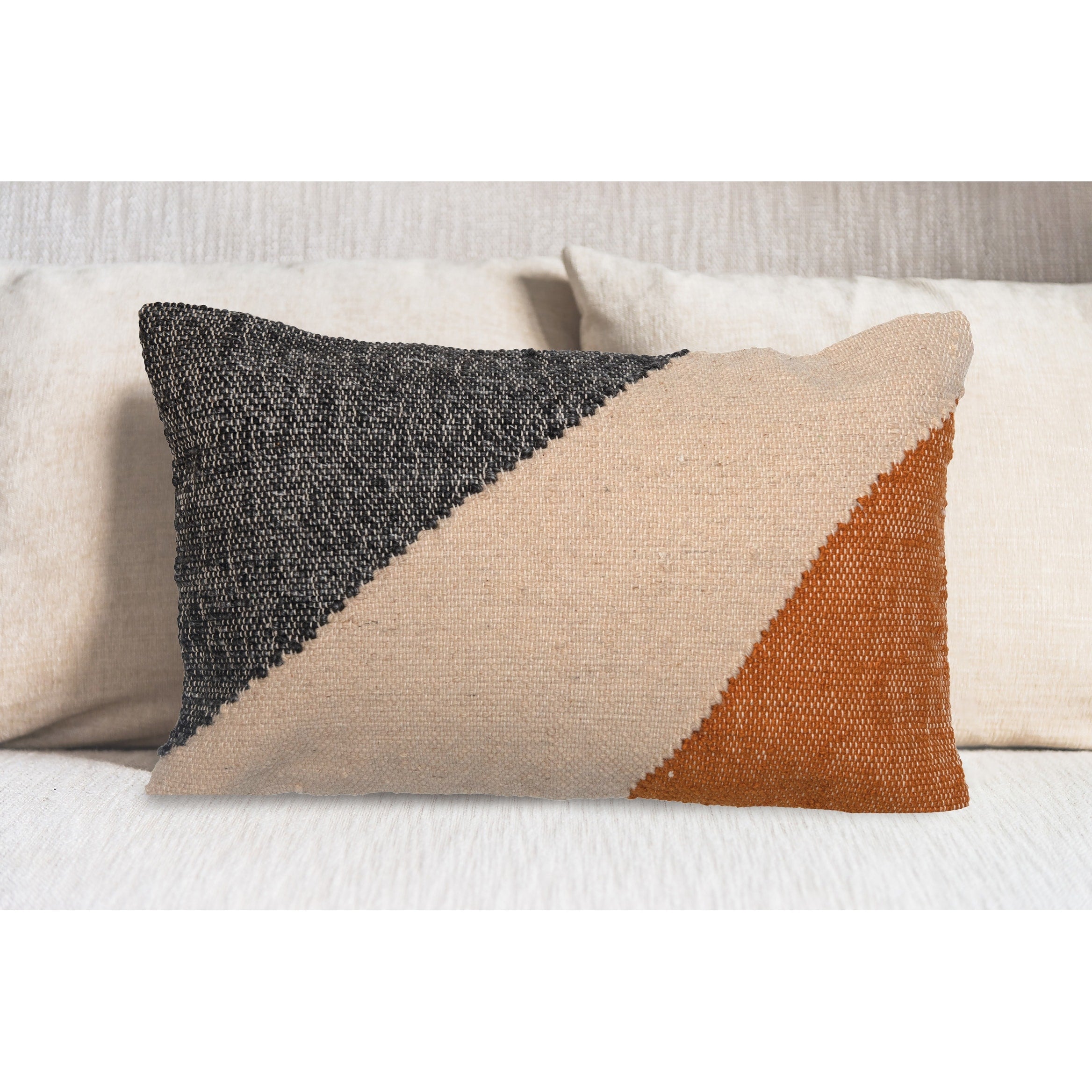 Woven Cotton Blend Killim Lumbar Pillow