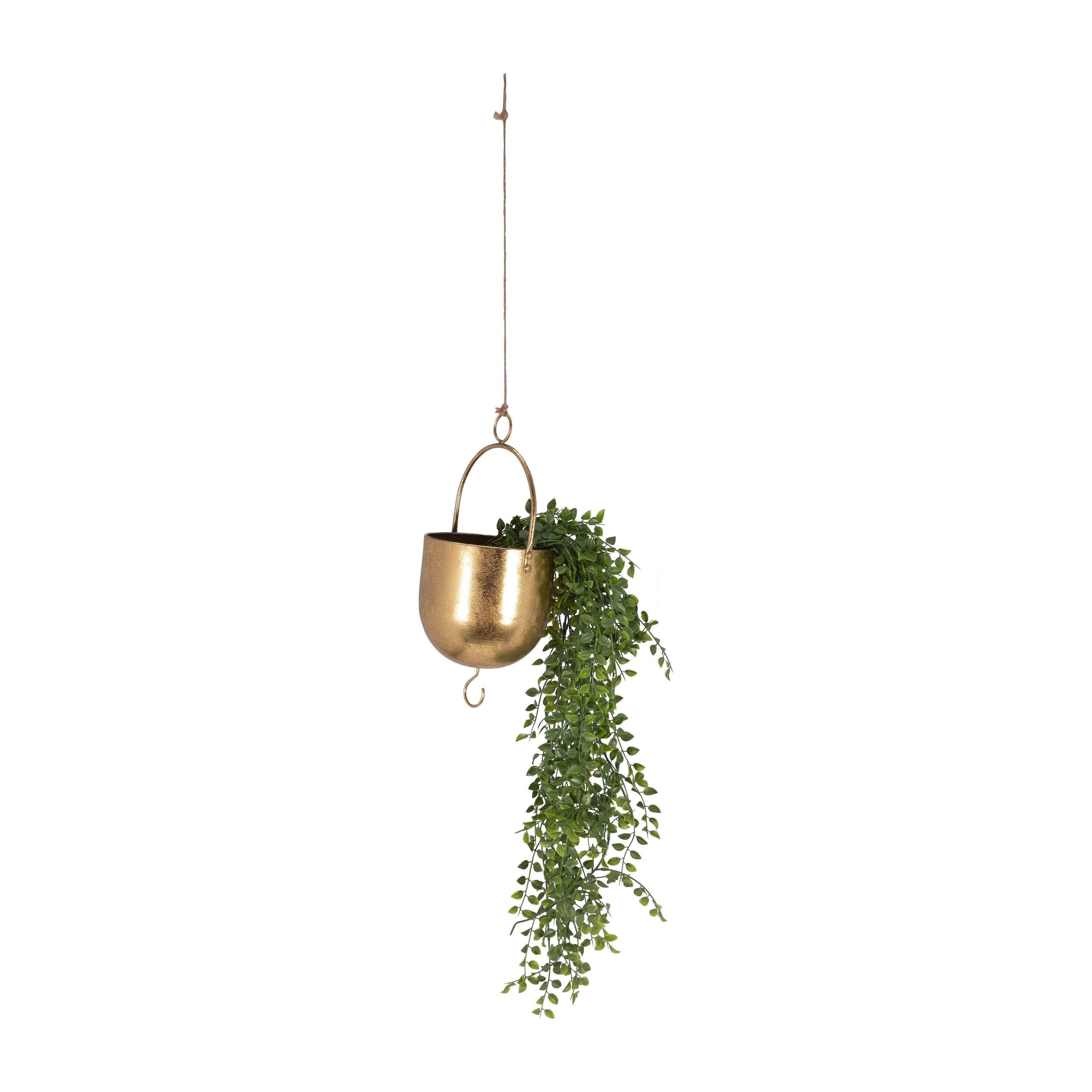 Sagebrook Home Hanging Planters Gold Gold Iron Planters for Indoor Plants or Outdoor Plants