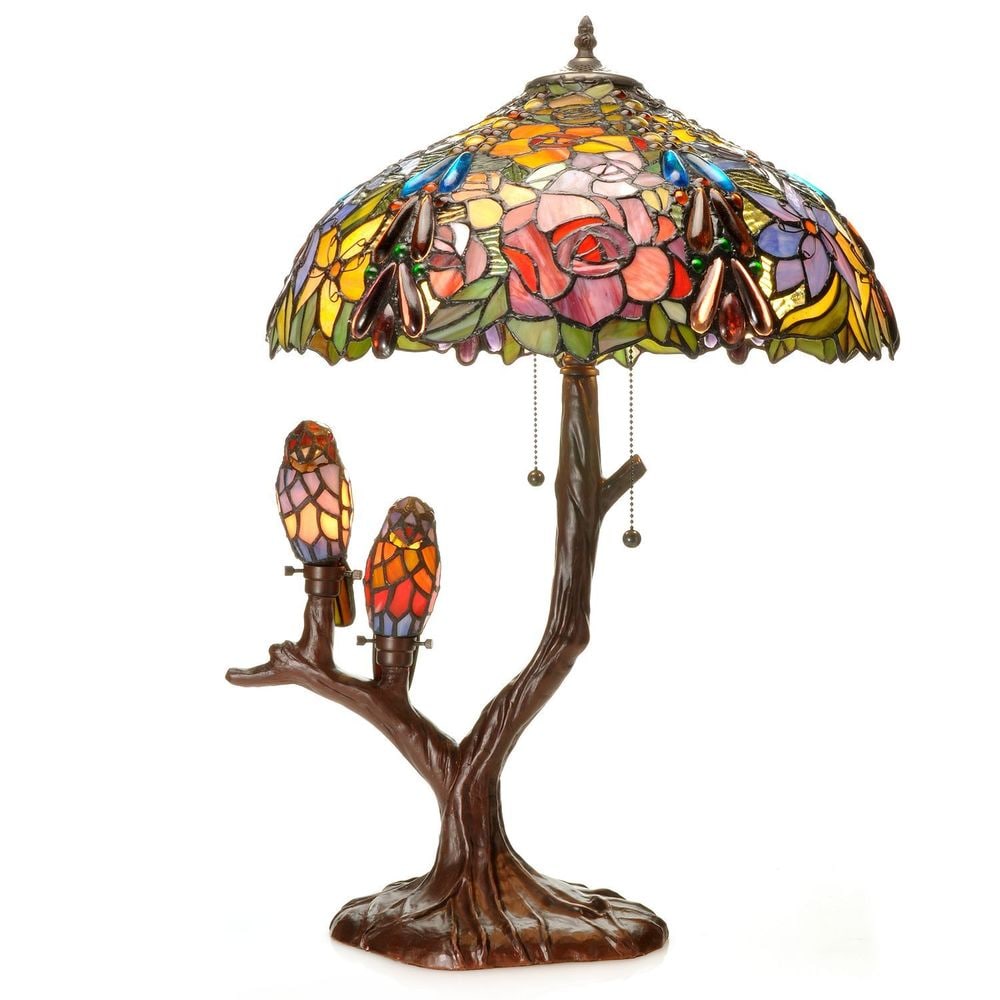 Tiffany-style Sarah Camille Tree Table Lamp by Warehouse of Tiffany