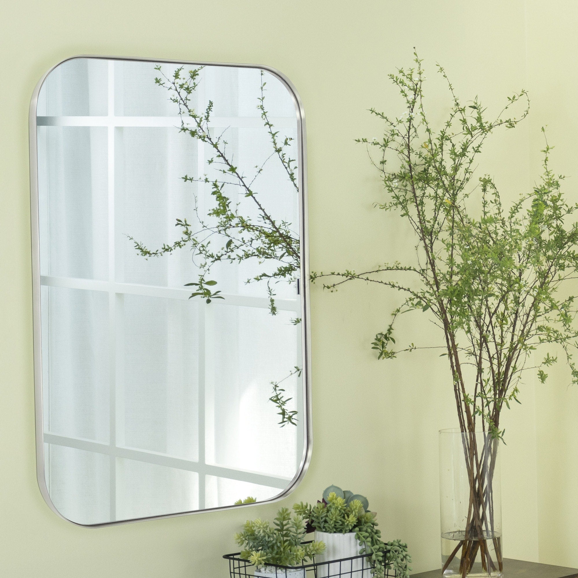 TEHOME Mid-Century Modern Chic Metal Rounded Wall Mirrors