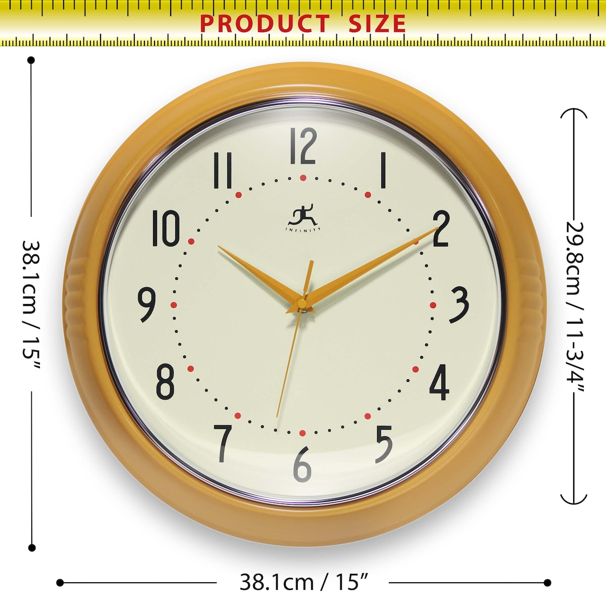 Round Retro Kitchen Wall Clock by Infinity Instruments