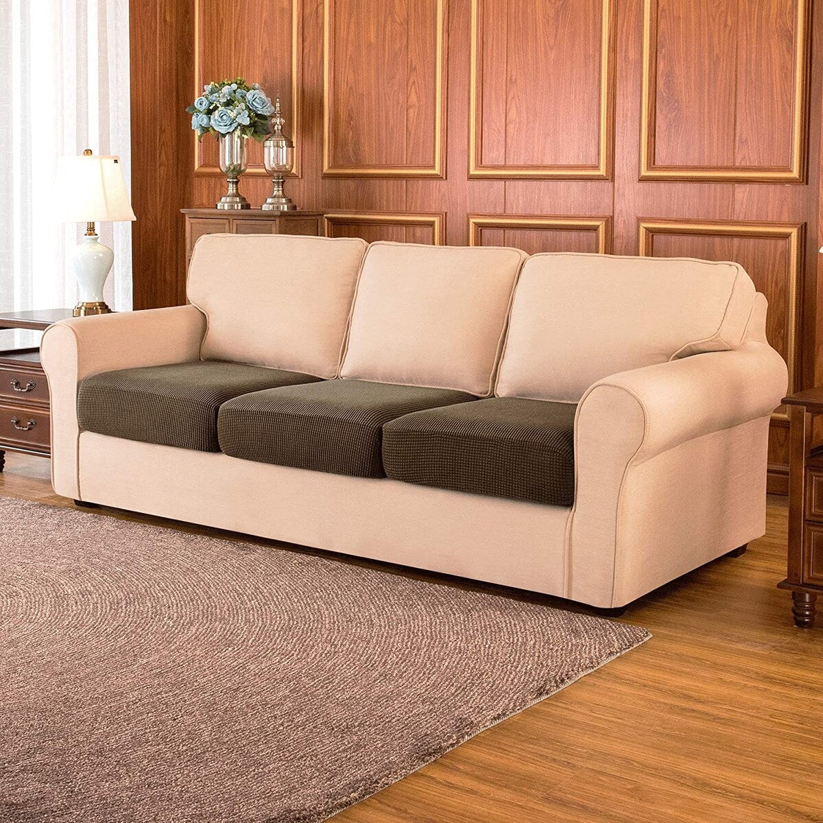 Subrtex 3-Piece Stretch Separate Sofa Cushion Cover Elastic Slipcover