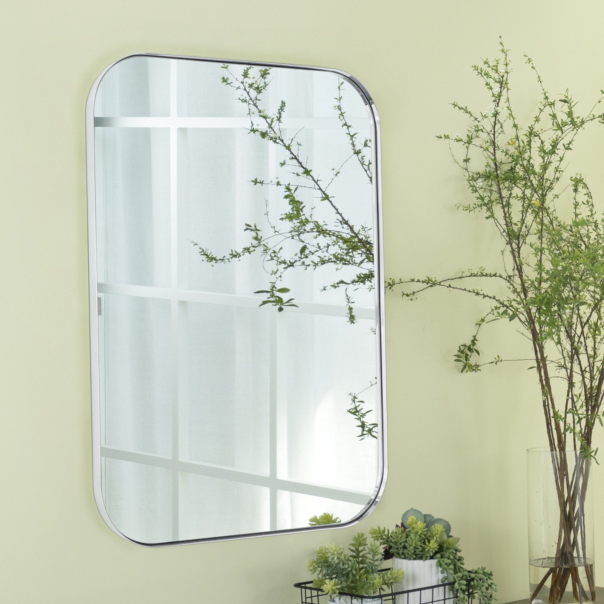 TEHOME Mid-Century Modern Chic Metal Rounded Wall Mirrors