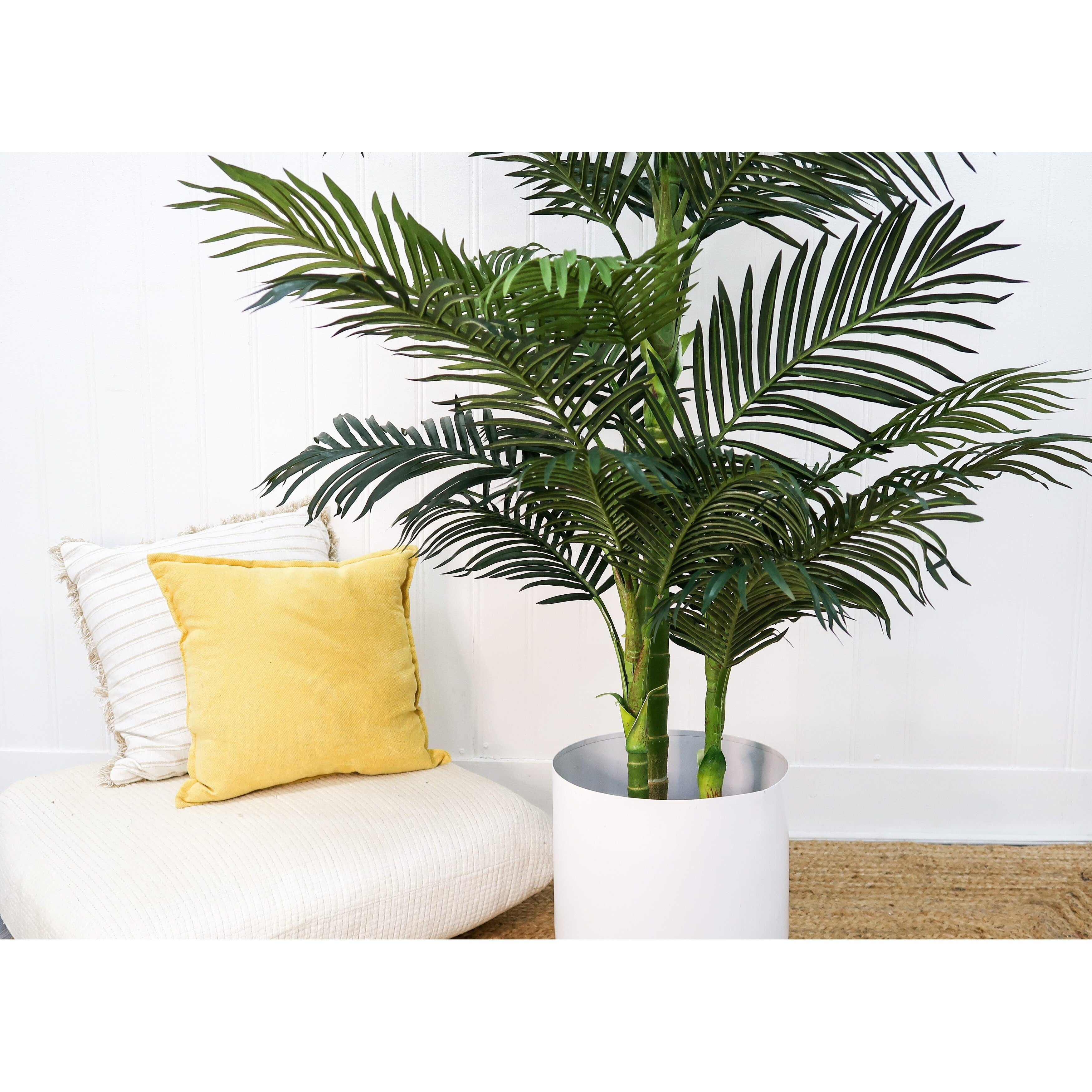 Nearly Natural 6.5' Golden Cane Artificial Palm Tree