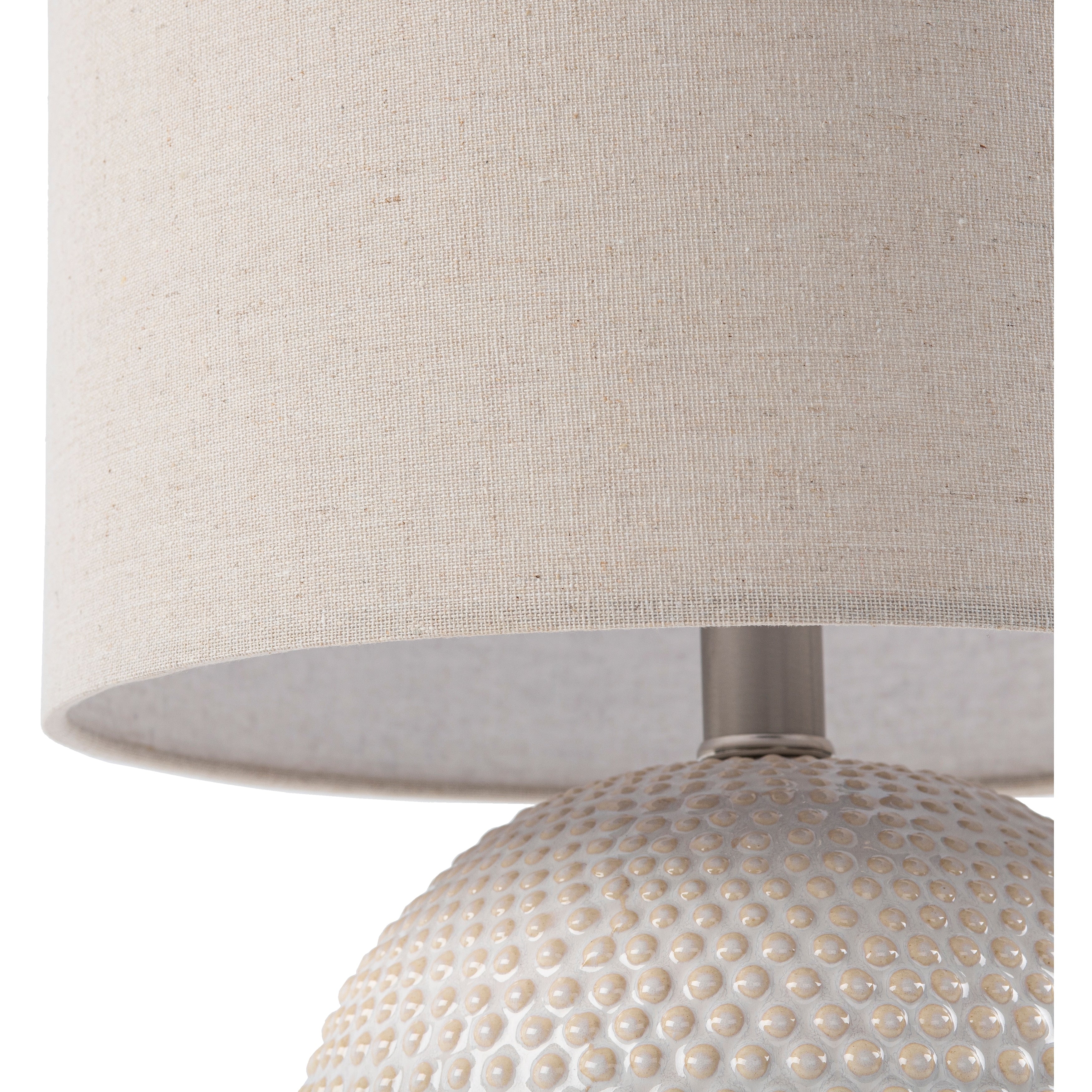 Livabliss Moyra Beige Hobnail Ceramic Table Lamp