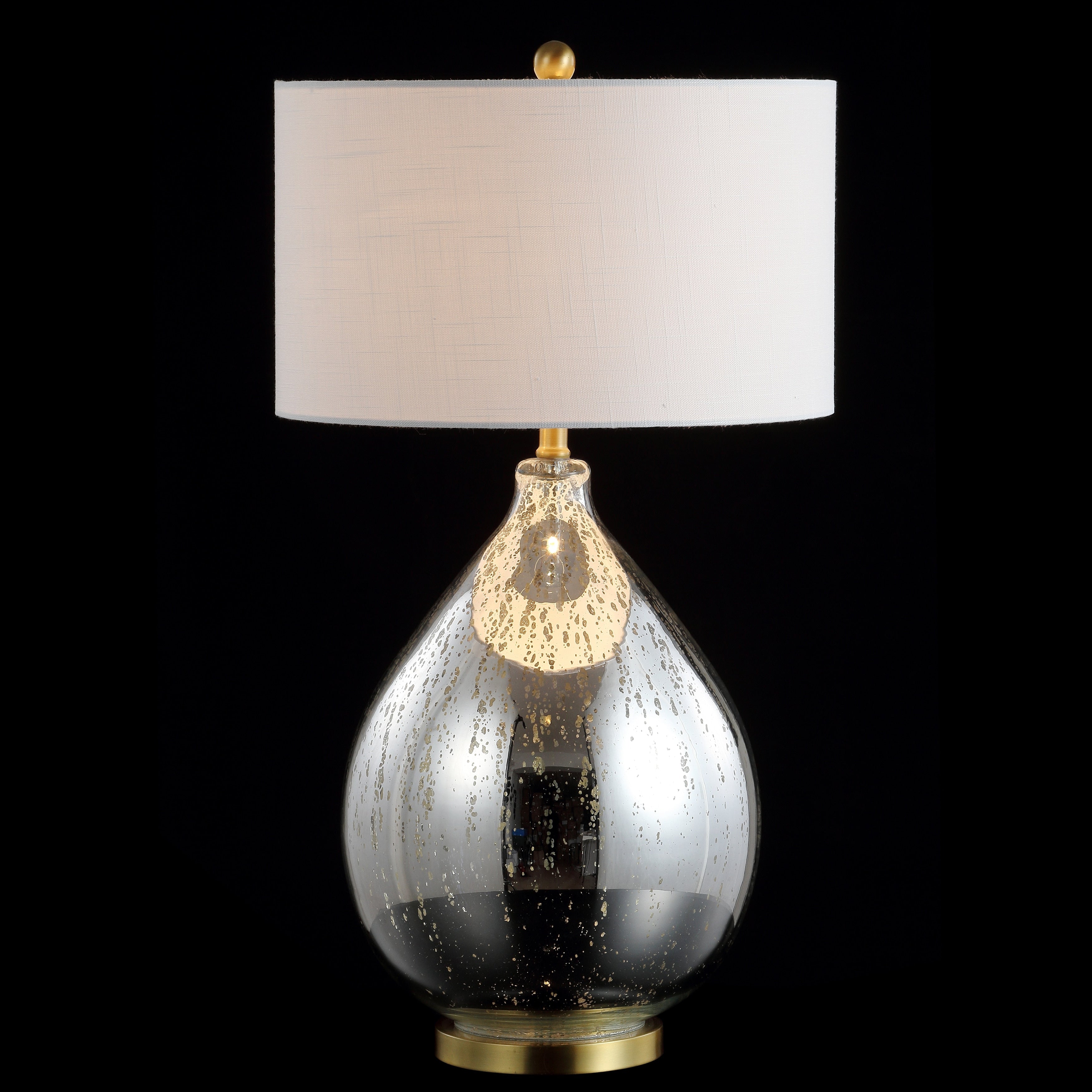 Rae 30.75 Glass/Metal LED Table Lamp, Mercury Silver by JONATHAN Y