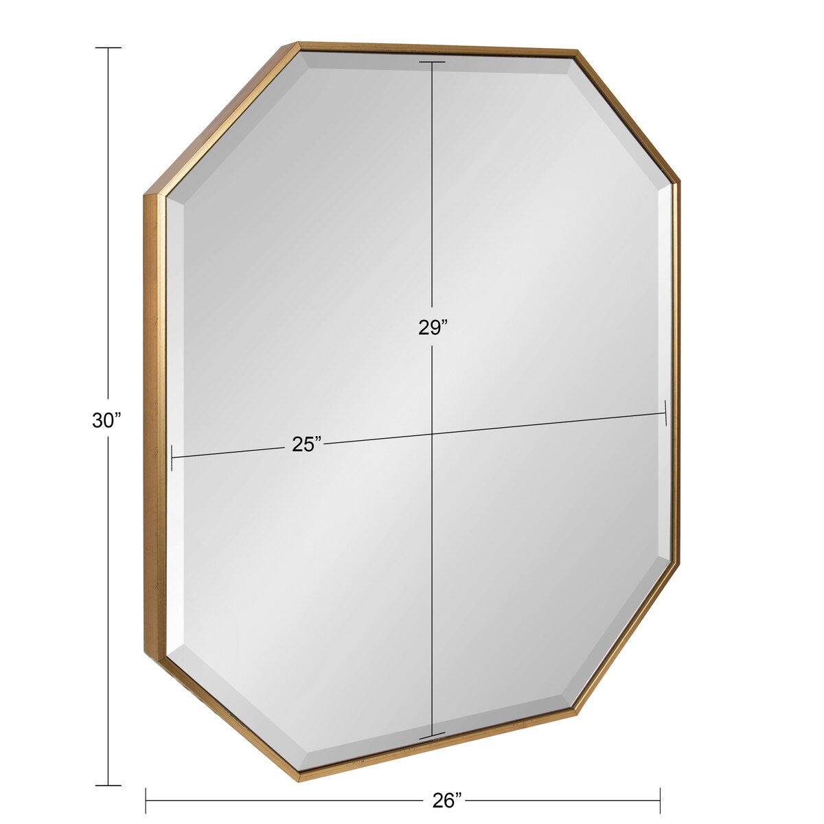 Kate and Laurel Rhodes Octagon Panel Framed Wall Mirror