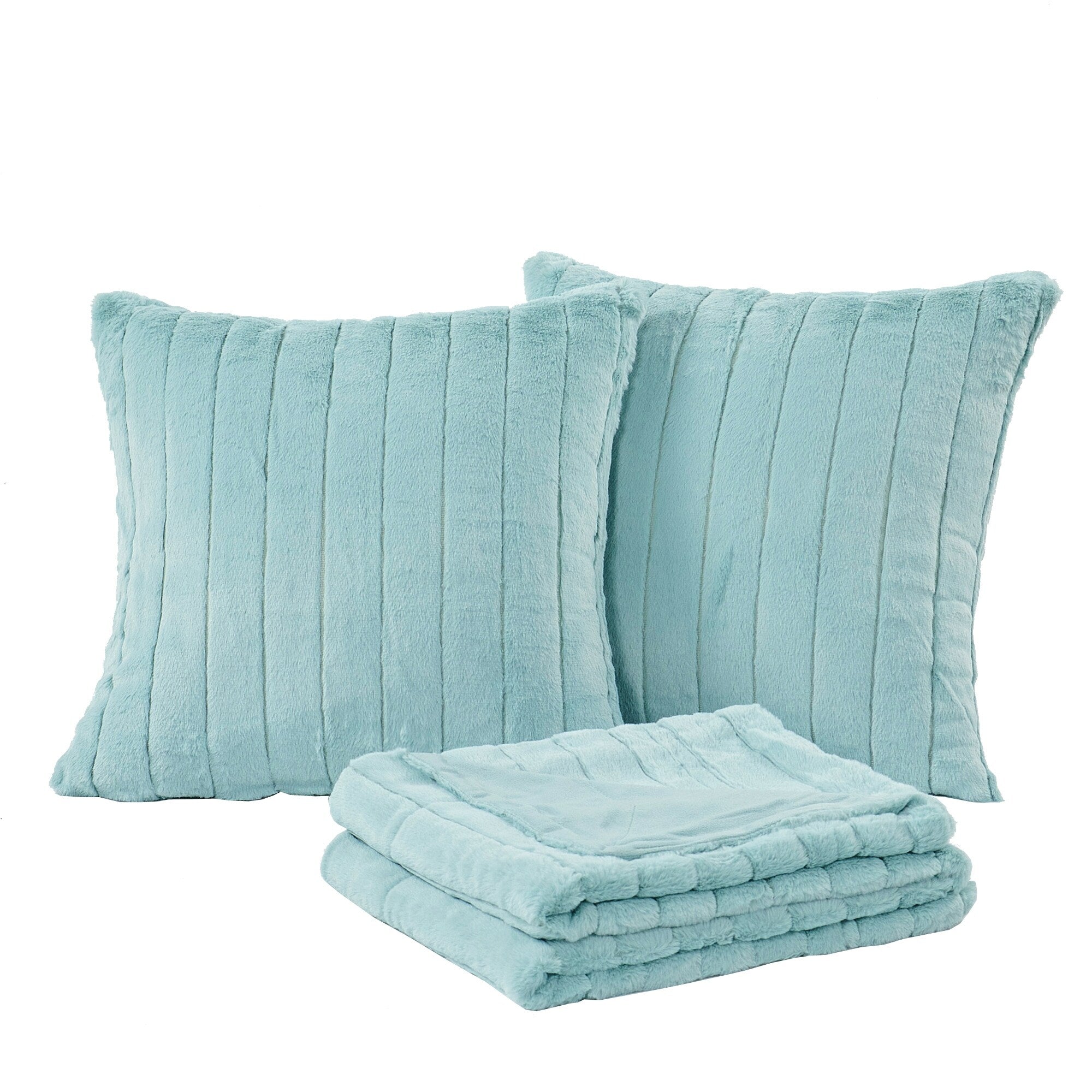 FakeFur Throw & 2 Pillow Shell Combo Set