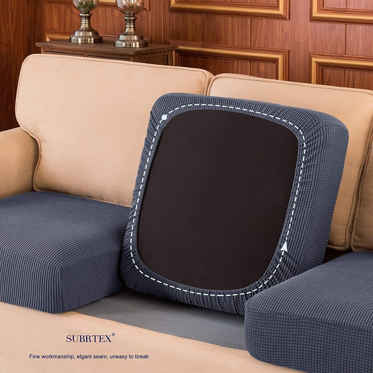 Subrtex 3-Piece Stretch Separate Sofa Cushion Cover Elastic Slipcover