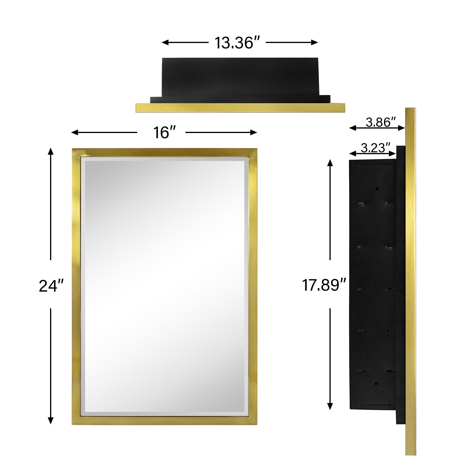 TEHOME Haddison Recessed Framed Medicine Cabinet with Mirror