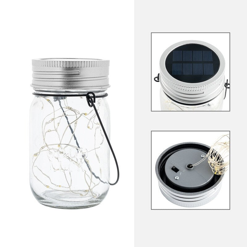 Solar Powered LED Outdoor Mason Jar Lantern (Set of 6)