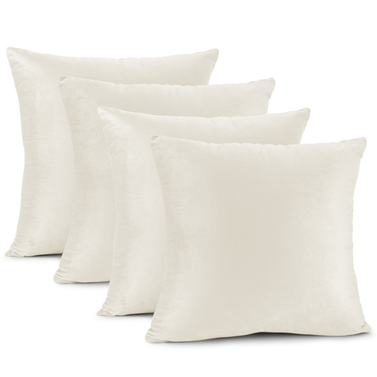 Nestl Solid Microfiber Soft Velvet Throw Pillow Cover (Set of 4)