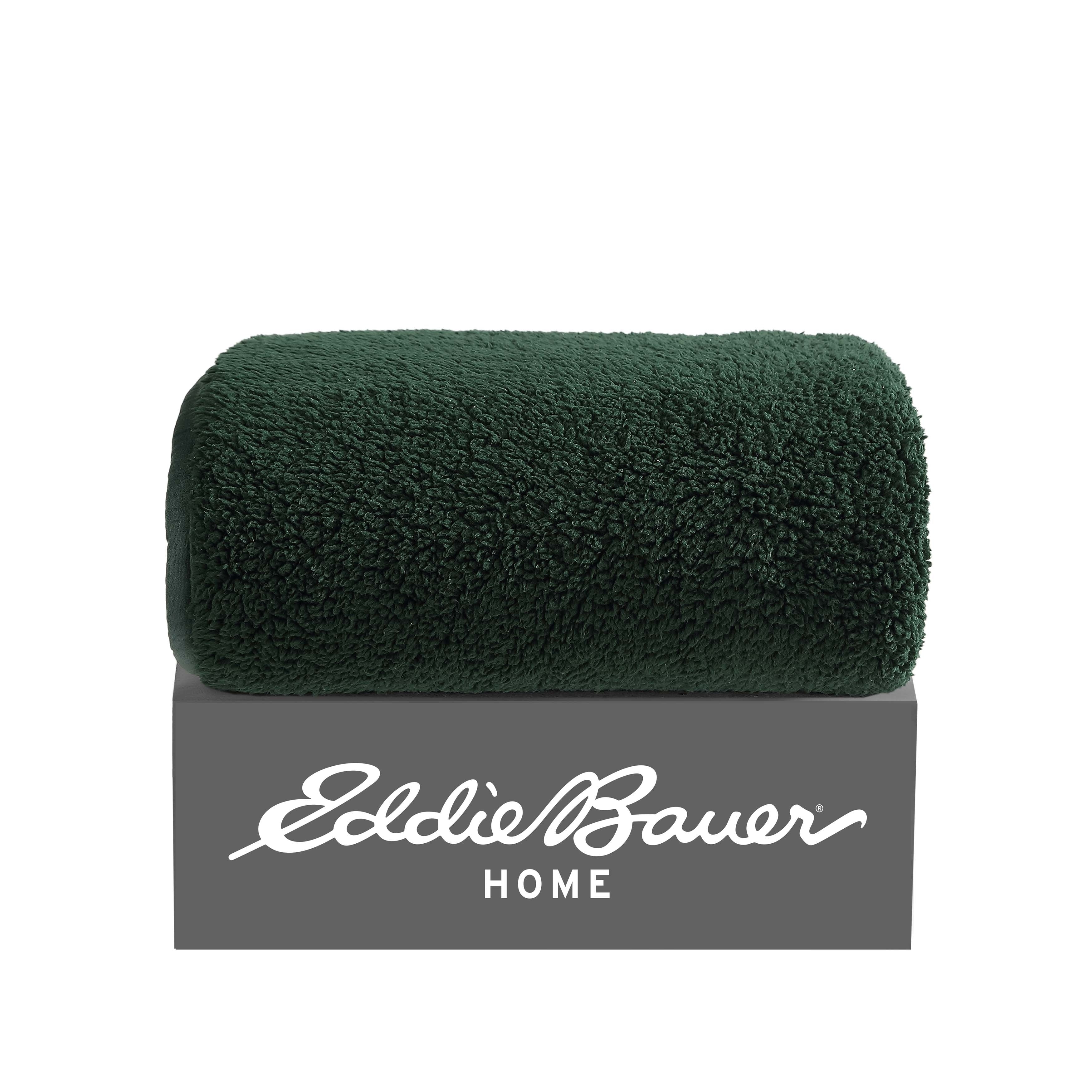 Eddie Bauer Bi Colored Sherpa Reversible Throw Blanket