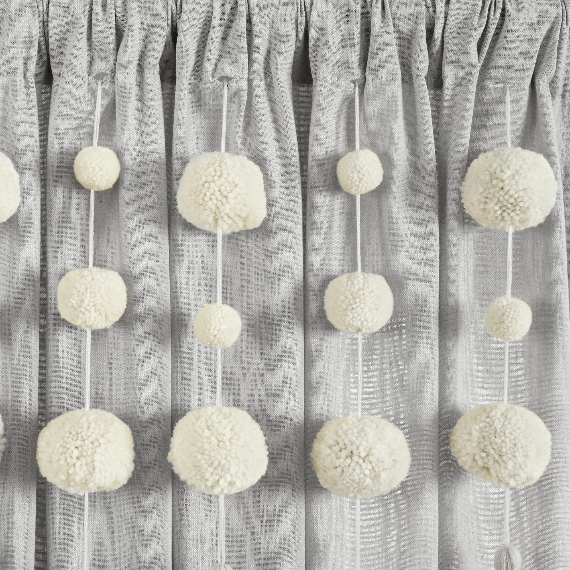 Lush Decor Boho Pom Pom Tassel Linen Window Curtain Panel (Single)