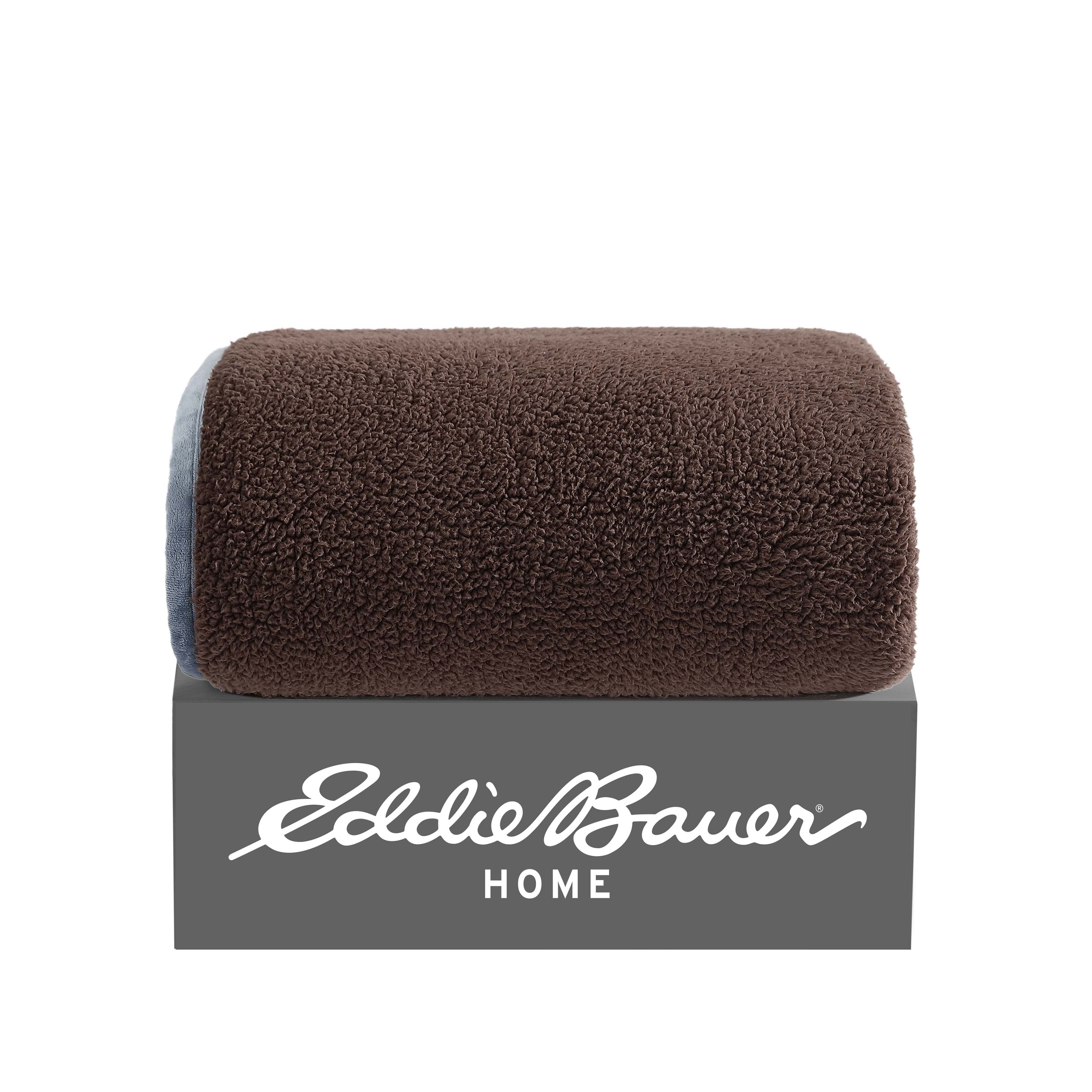 Eddie Bauer Bi Colored Sherpa Reversible Throw Blanket