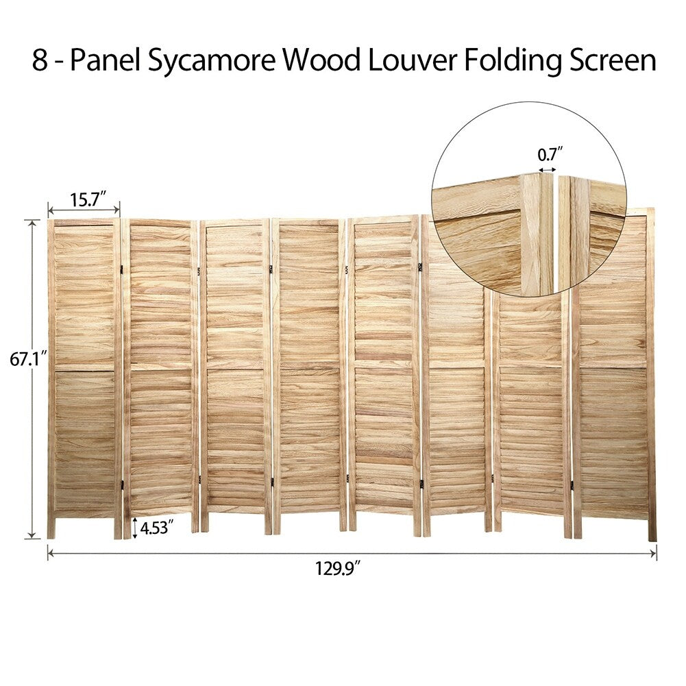 Paneled Wood Room Divider Folding Screen Privacy Screen Partition