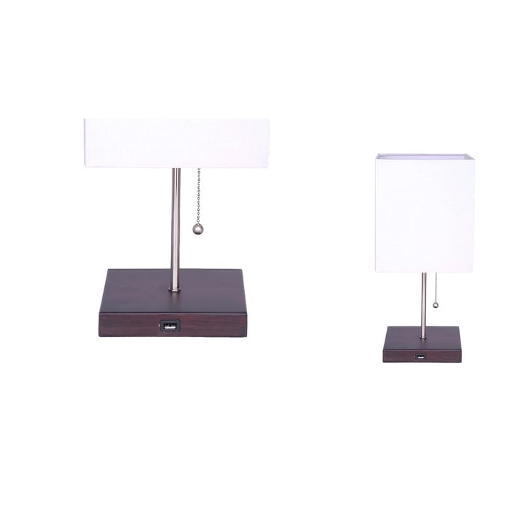 Hutchinson Set of 2 Metal Table Lamps with USB Ports