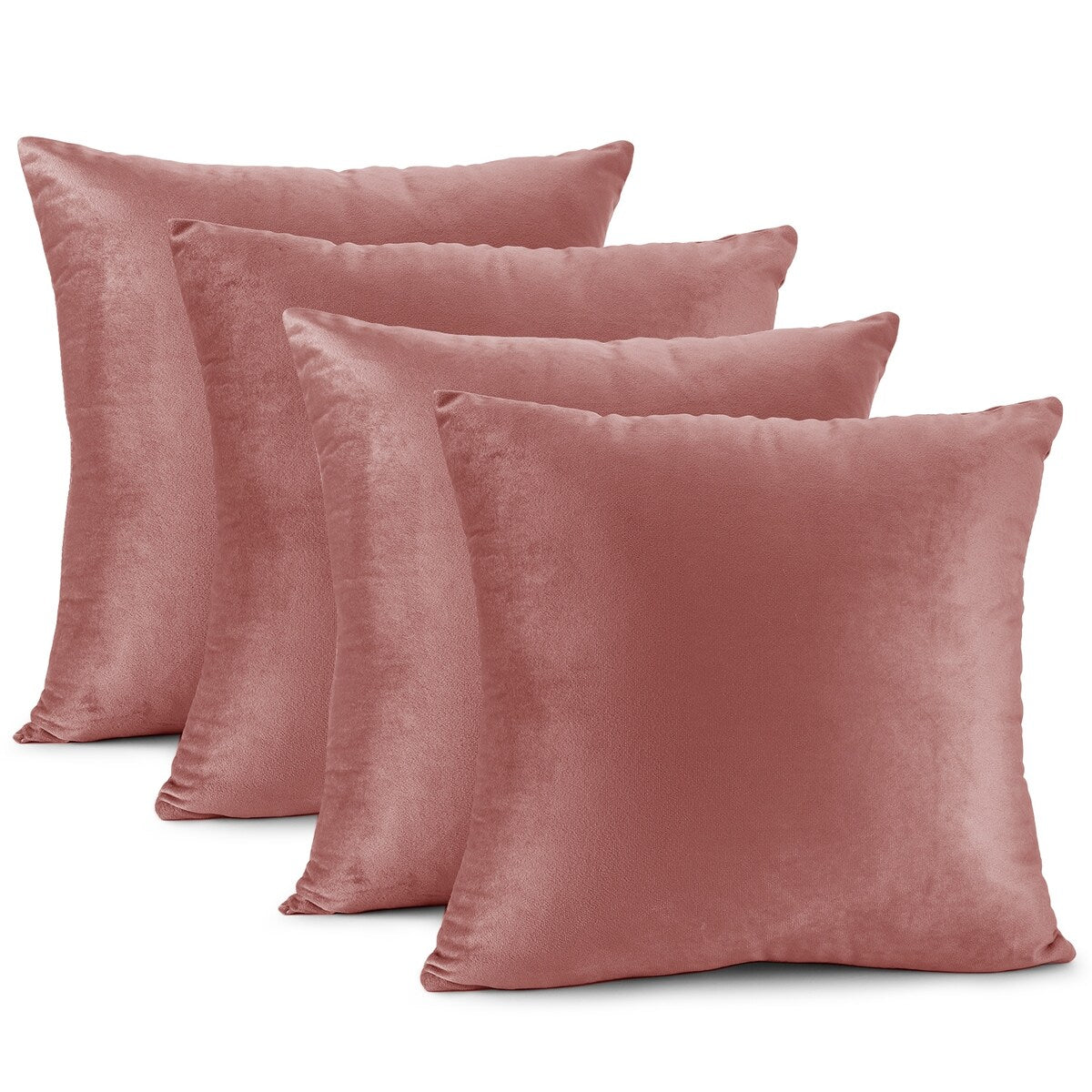 Nestl Solid Microfiber Soft Velvet Throw Pillow Cover (Set of 4)