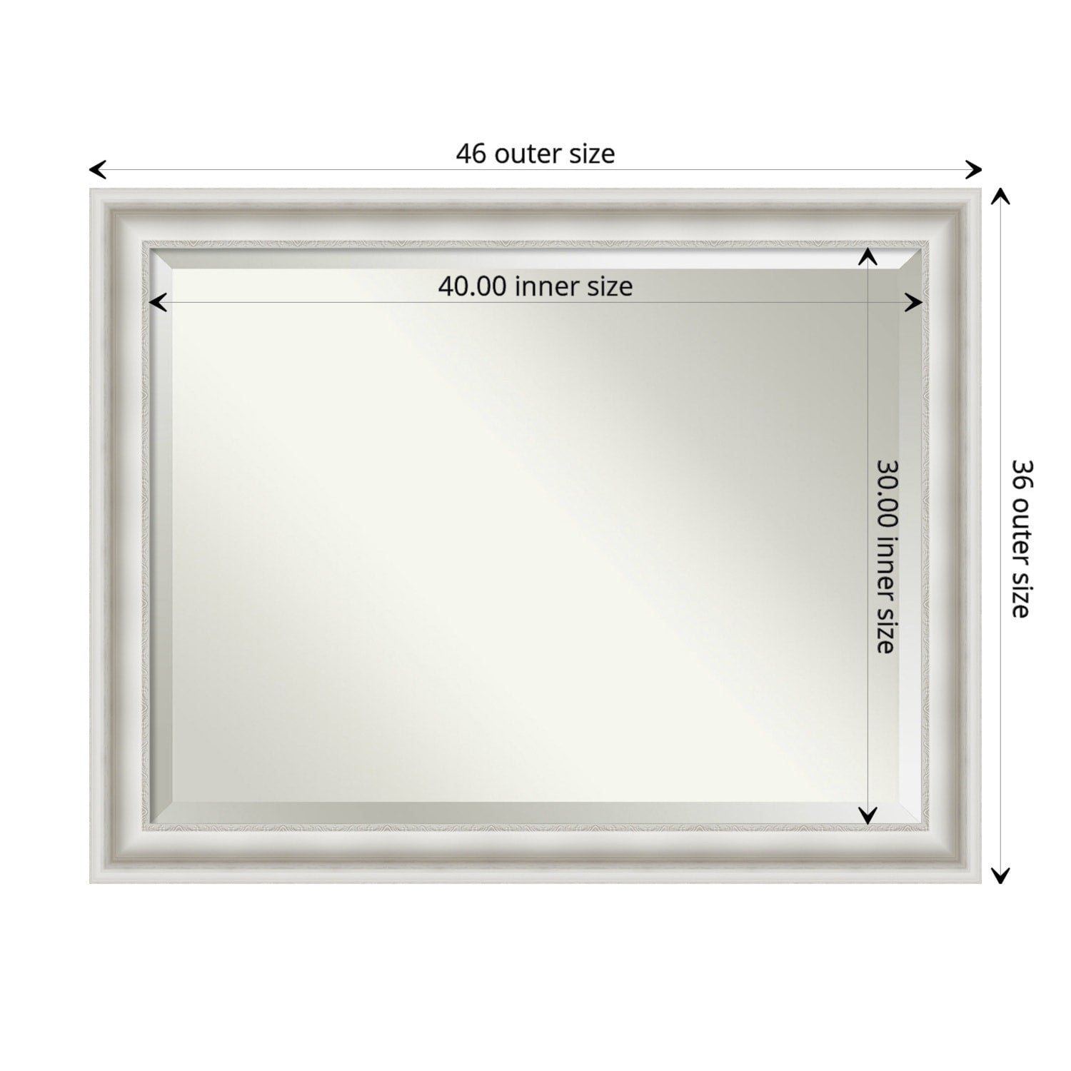 Beveled Bathroom Wall Mirror - Parlor White Frame