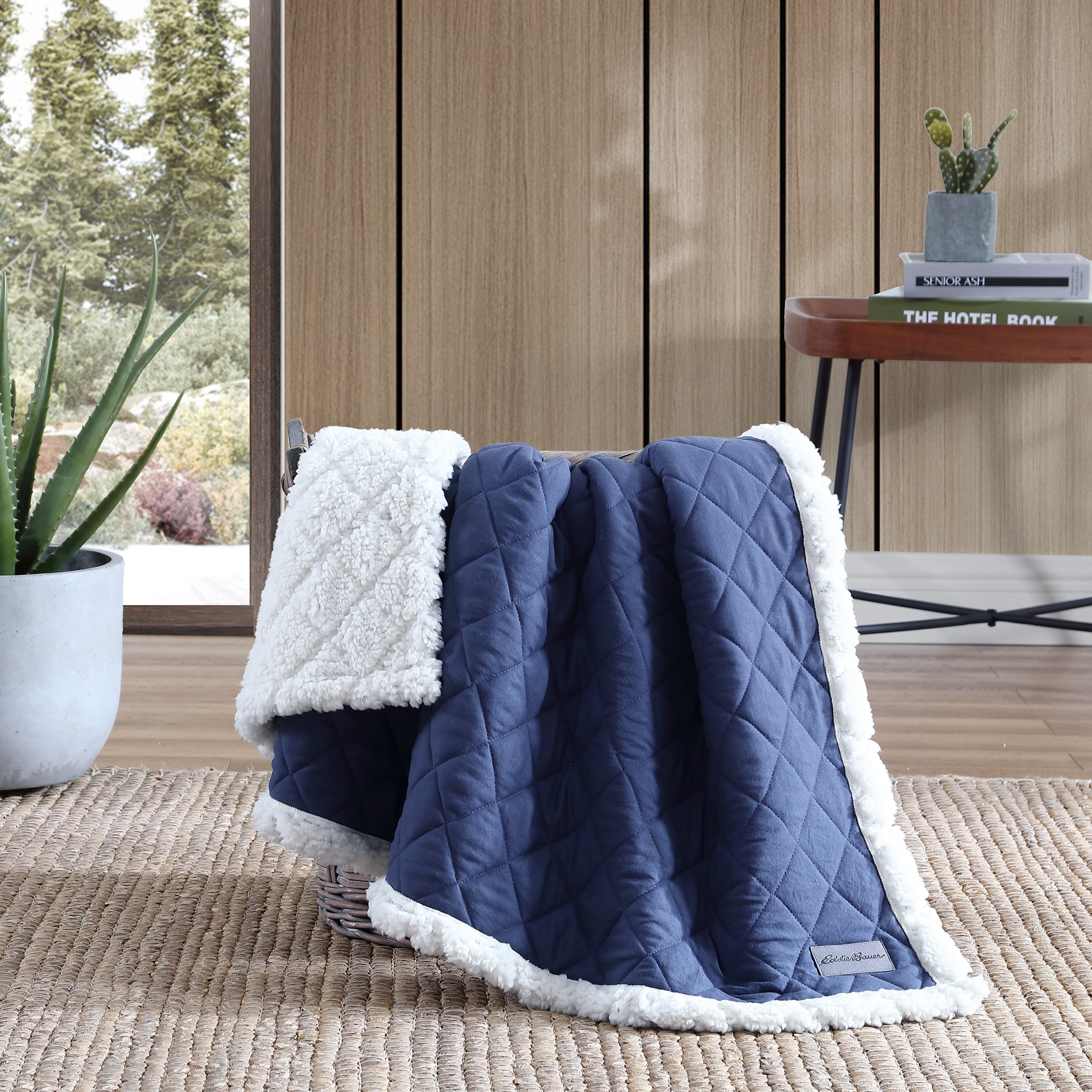 Eddie Bauer Essential Blue 50 X 60 Throw Blanket