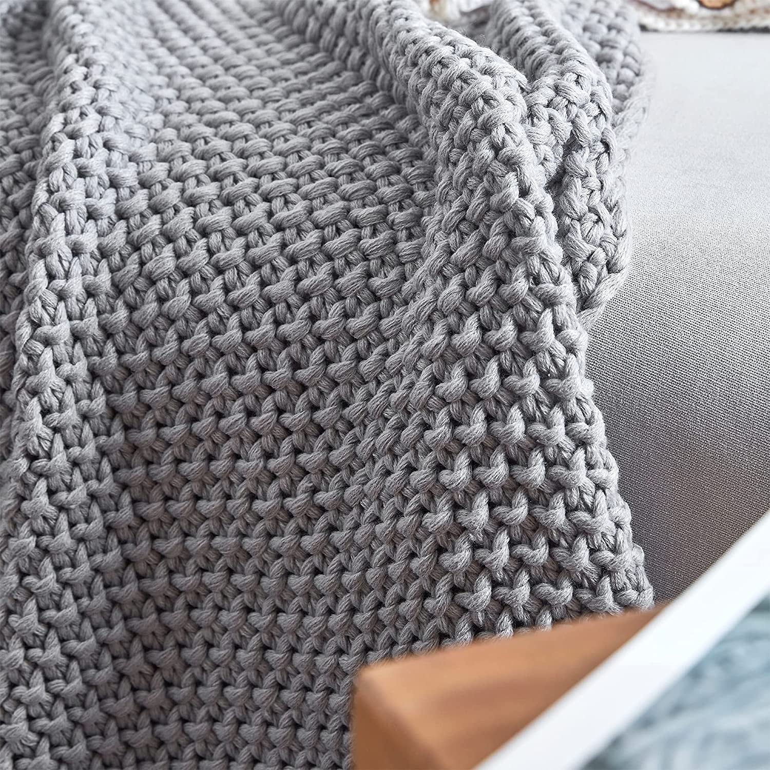 Cozy Potato Waffled Chunky Knit Throw Blanket