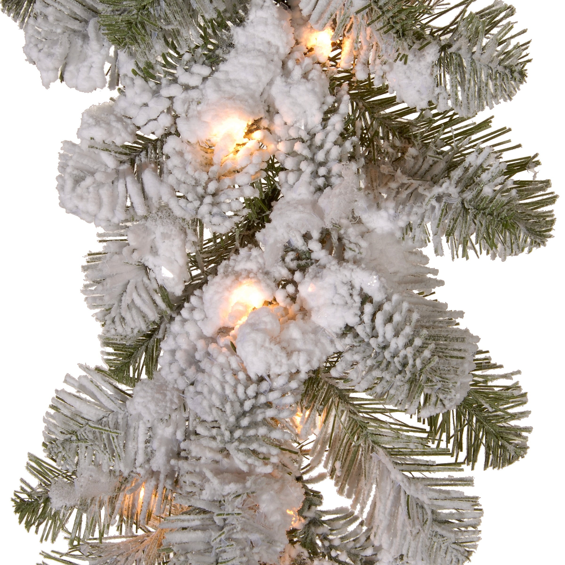 National Tree Company 9 ft. Feel Real Snowy Camden Garland with Clear Lights - 9 ft