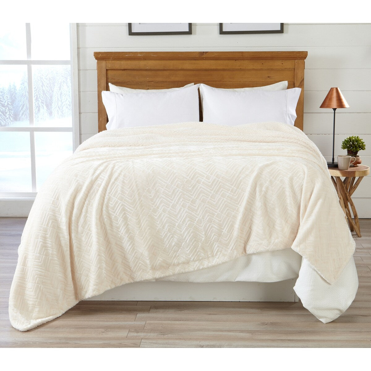 Luxurious Velvet Plush Fleece Reversible Sherpa Bed Blanket