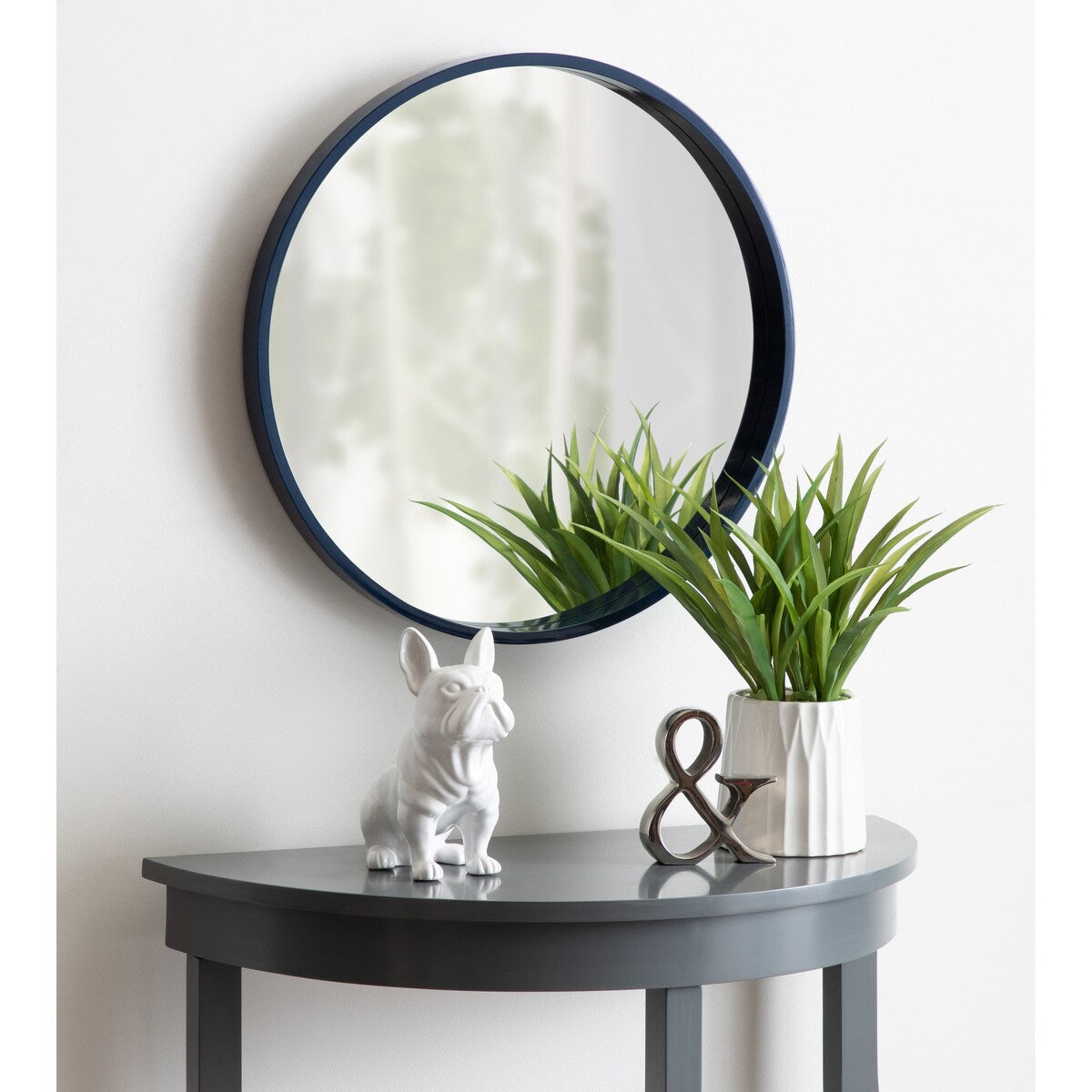 Kate and Laurel Travis Round Wood Accent Wall Mirror