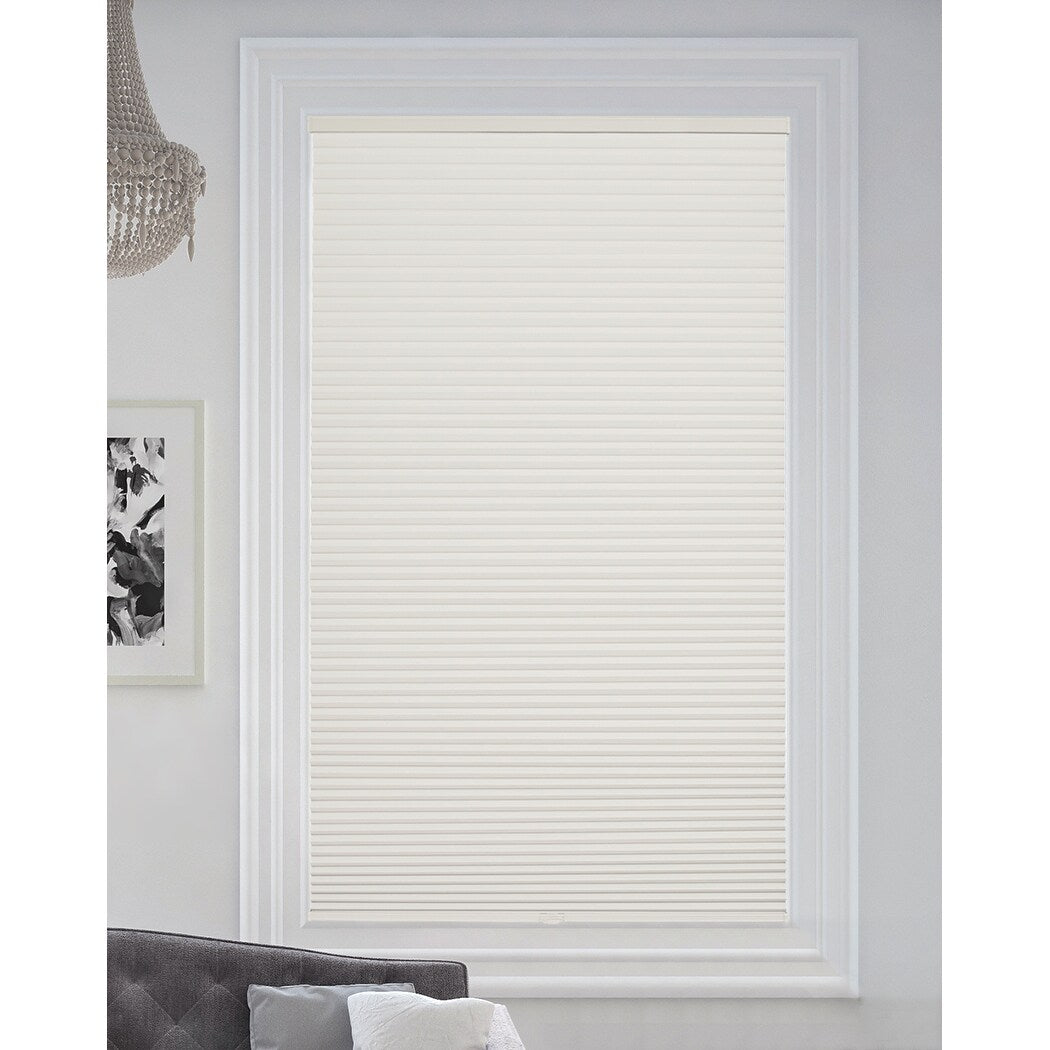 BlindsAvenue Cordless Blackout Cellular Honeycomb Shade, 9/16 Single Cell, White Dove