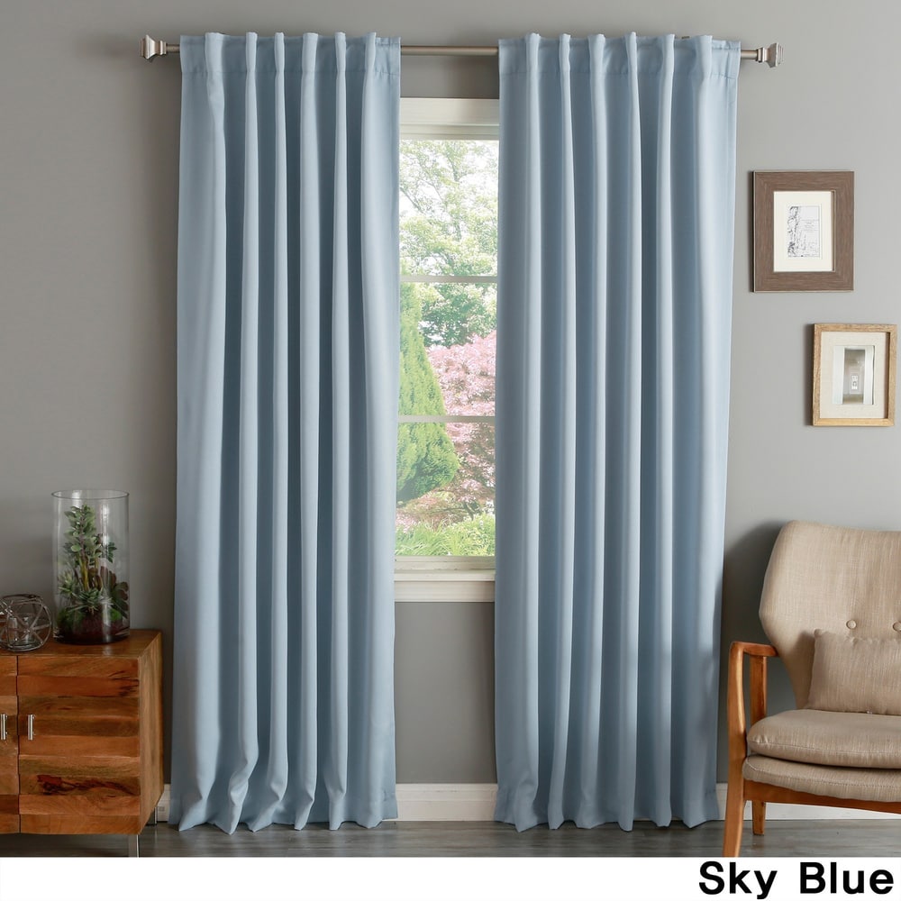 Aurora Home Solid Thermal Insulated 108-inch Blackout Curtain Panel Pair - 52 X 108 - 52 X 108