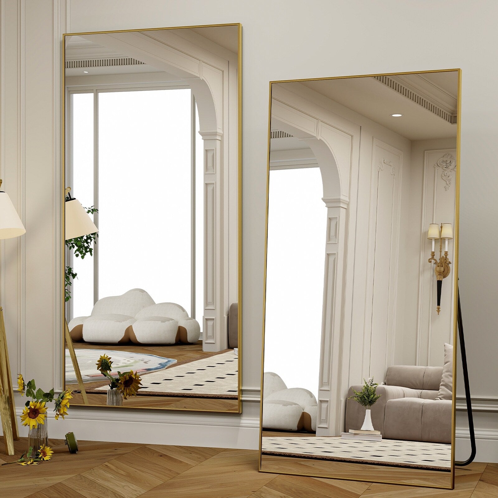 Large Standing Full Length Mirror Wall Decor for Hanging