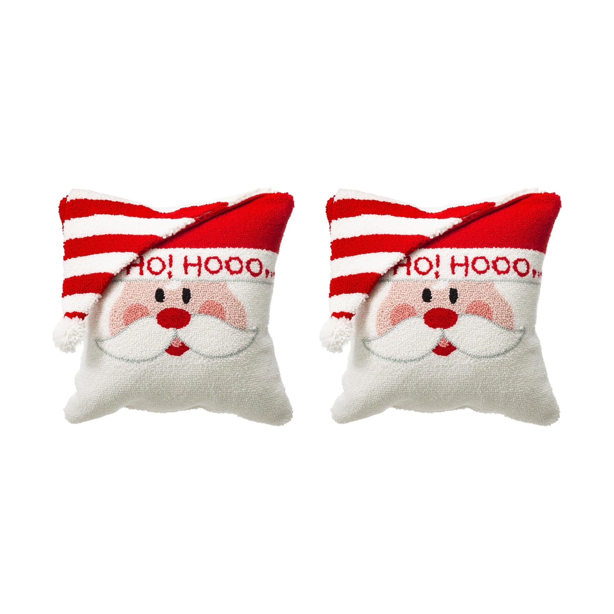 Glitzhome 14L Hooked 3D Santa Christmas Pillow Home Decor