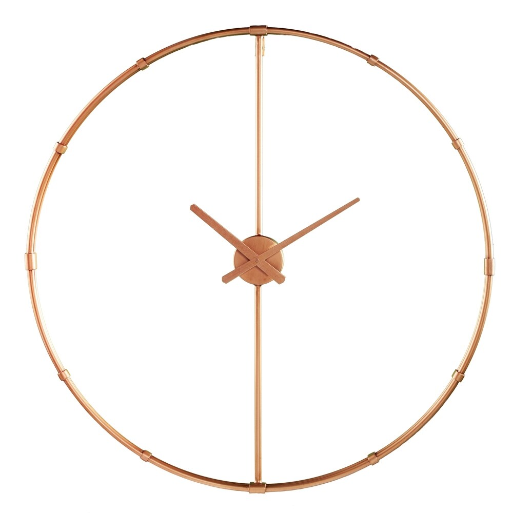 SEI Furniture Dexdale Contemporary Gold Large Metal Clock