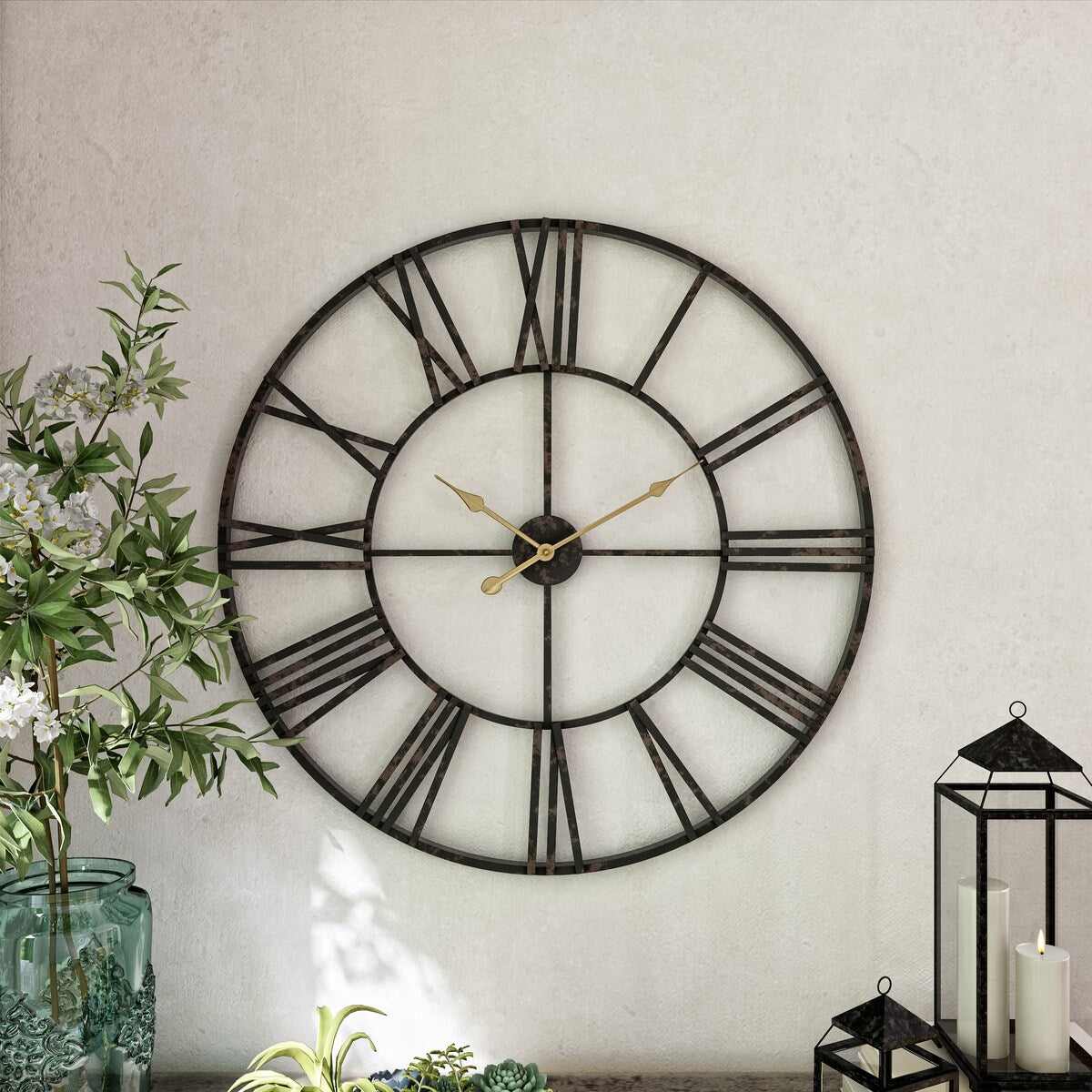 Solange Round Metal Wall Clock