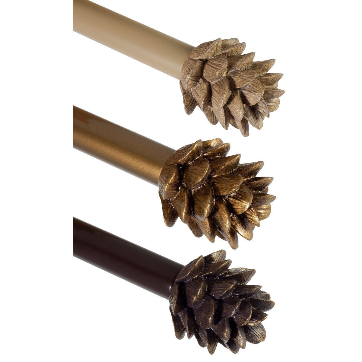 3/4 Farmhouse Pinecone Curtain Rod Adjustable Designer Window Single Rod