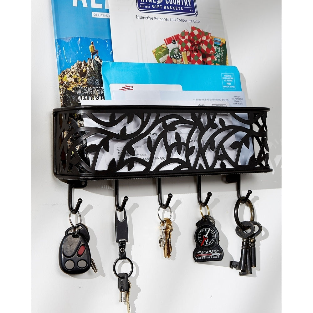 DII Wall Mount Mail & Key Organizer Black