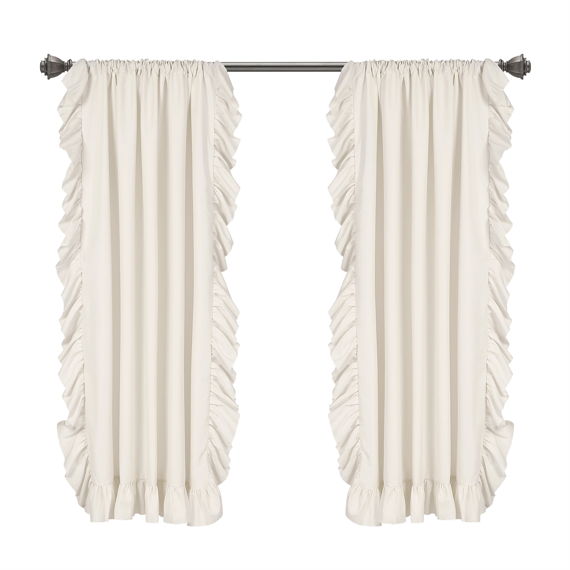 The Gray Barn Gila Ruffled Edge Curtain Panel Pair