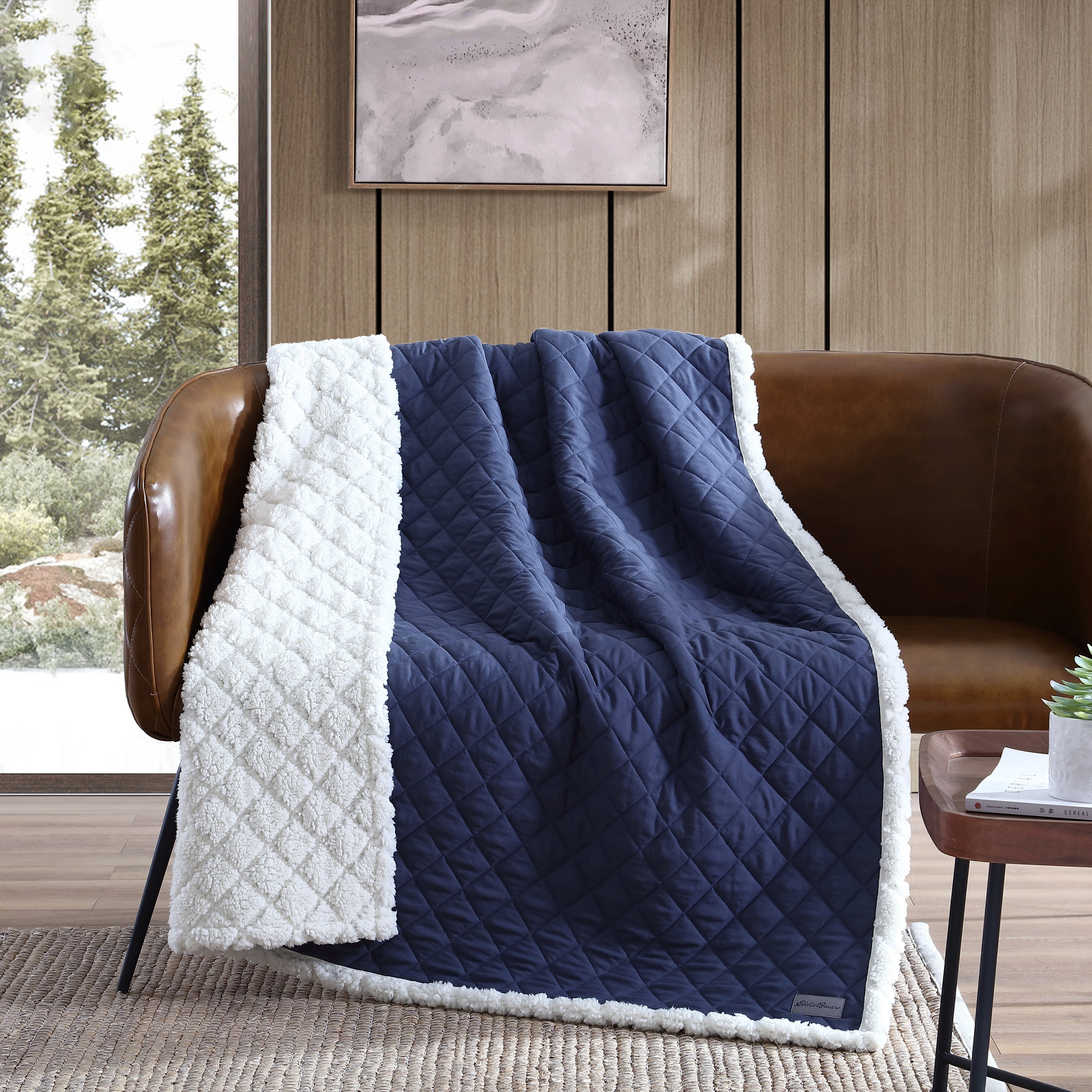 Eddie Bauer Essential Blue 50 X 60 Throw Blanket