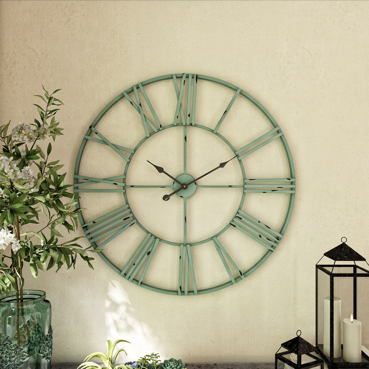 Solange Round Metal Wall Clock