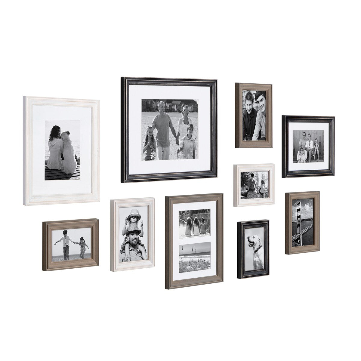 Kate and Laurel Bordeaux 10-piece Wood Gallery Wall Picture Frame Set